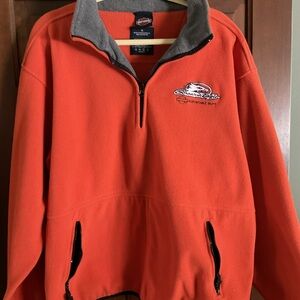 Harley-Davidson Screaming Eagle Orange and Gray Fleece Pullover